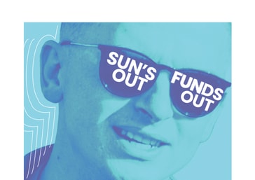 Stylised close-up of a Fleximize team member in sunglasses with the text “Sun’s Out, Funds Out,” reflecting our transparent interest rates from 0.9% and our friendly, no-jargon approach to business funding.