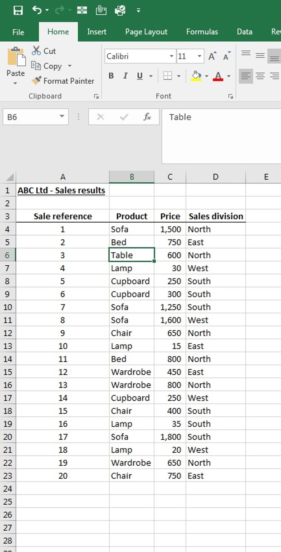 Select Pivot Table